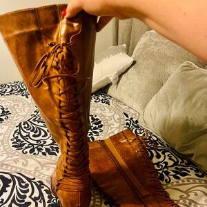 Torrid size 11 brown boots wide calf knee high